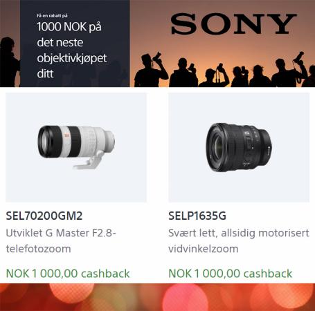 Sony-katalog | 1000 NOK på det neste objektivkjøpet ditt! | 4.8.2022 - 30.9.2022