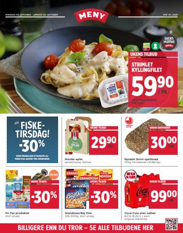 Tilbud fra Supermarkeder i Bergen | Kundeavis uke 40 de Meny | 3.10.2022 - 8.10.2022