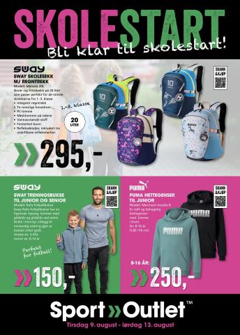 Sport Outlet-katalog | Skolestart, bli klar til skolestart! | 9.8.2022 - 13.8.2022