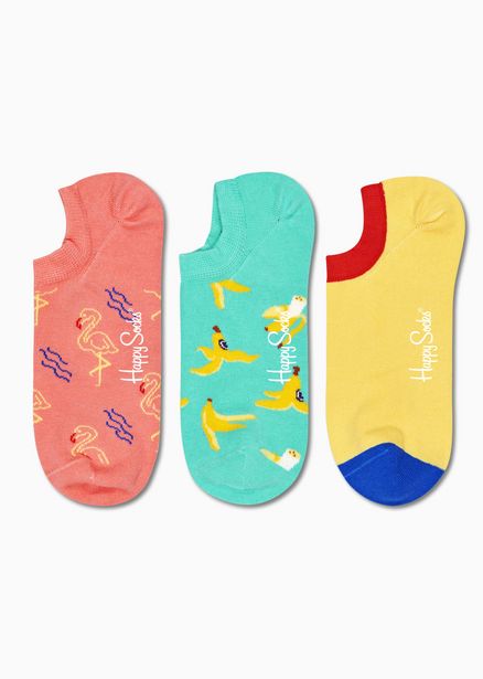 Tilbud: 3-Pack Flamingo No Show Sock kr 179 på Happy Socks