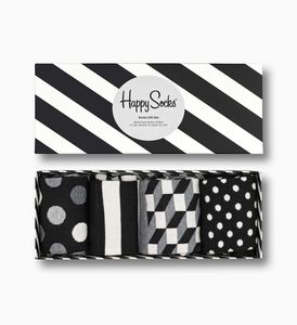 Tilbud: 4-Pack Classic Black & White Socks Gift Set kr 450 på Happy Socks