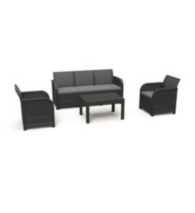 Tilbud: Keter - Rosalie 3 seater Sofa Lounge Set - Graphite/Cool Grey (249587) kr 3999 på Coolshop