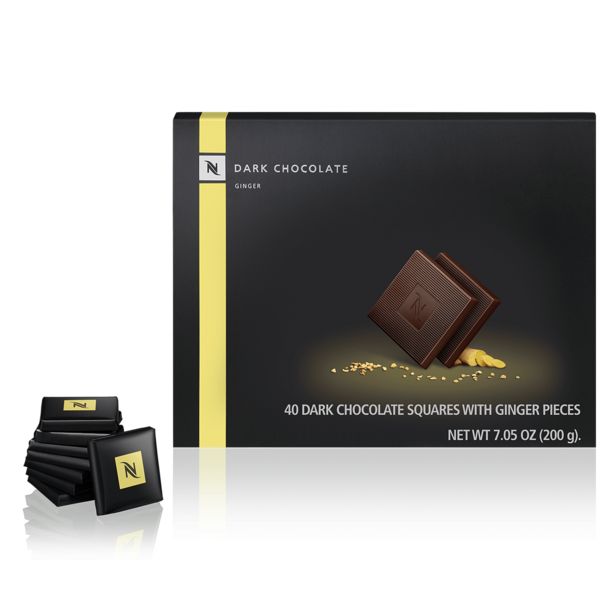 Tilbud: Mørk sjokolade med biter av ingefær kr 75