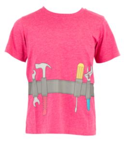 Tilbud: Tool Belt rosa t-skjorte, barn kr 29,9 på Clas Ohlson
