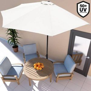 Tilbud: Balkong parasoll UV-beskyttelse 50+ - kremhvit kr 1390 på Importpris