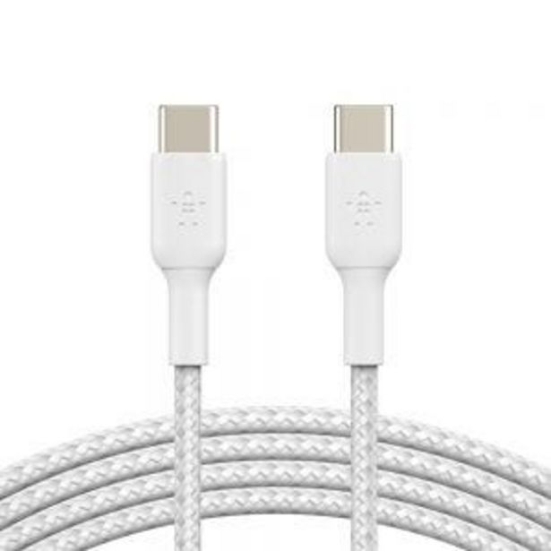 Tilbud: Belkin USB-C til USB-C-kabel med flettet strømpe 1m - Hvit kr 149 på Eplehuset