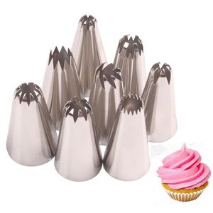 Tilbud: 8Pcs Big Size Russian Pastry Icing Piping Nozzles Stainless Steel Decorating Tip Cake Cupcake Decorator Rose Accessories Kitchen kr 17,57 på AliExpress