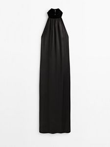 Tilbud: Halter Dress With Velvet Detail -Studio kr 2299 på Massimo Dutti