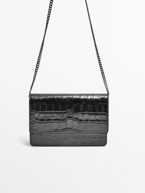 Tilbud: Embossed Mock Croc Leather Bag - Studio kr 2299 på Massimo Dutti