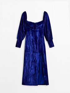 Tilbud: Pleated Velvet Dress -Studio kr 1999 på Massimo Dutti