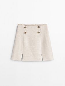 Tilbud: Textured Short Skirt -Studio kr 1599 på Massimo Dutti