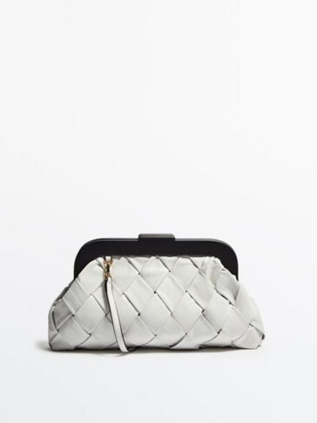 Tilbud: Braided Leather Bag With Kiss Clasp - Studio kr 2299 på Massimo Dutti