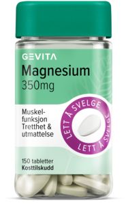 Tilbud: Gevita magnesium  350mg 150 tabletter kr 119,9 på Vitusapotek