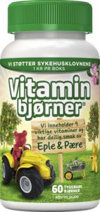 Tilbud: Vitaminbjørner tyggetabletter eple- og pæresmak 60stk kr 2,1 på Vitusapotek