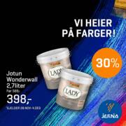 Tilbud fra Jernia | Jotun Wonderwall 2.7 liter 30% Rabatt! | 28.11.2022 - 4.12.2022